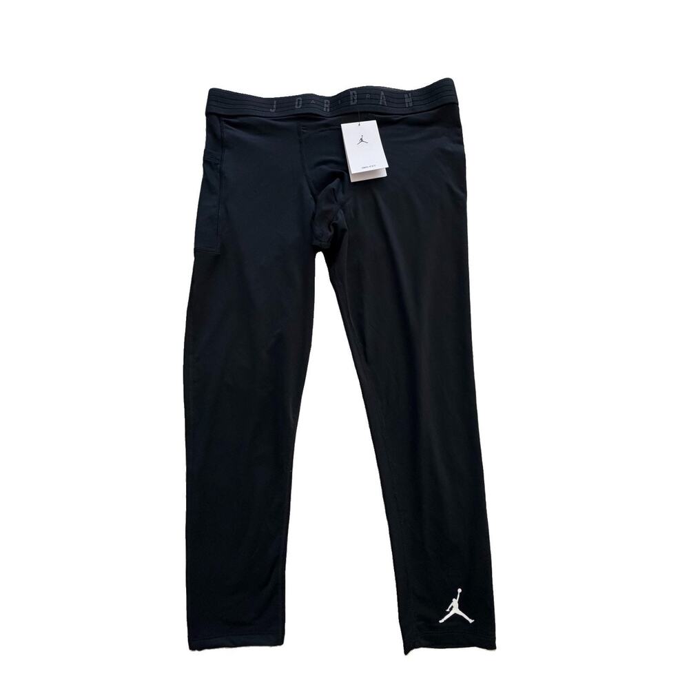 New Nike Jordan Sport Dri-FIT Mens 3/4 Training Tights Pants Black Size XL NWT